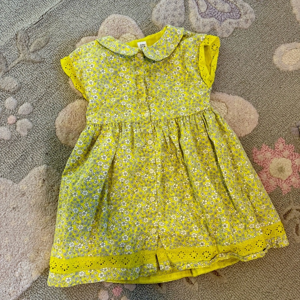 Yellow Floral Kids Dress